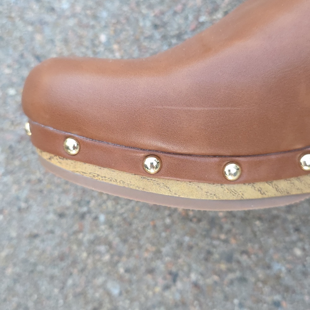 Universal Thread Indra Women's Cognac Clogs Mules With Block Heel Size 8.5 - Picture 13 of 13